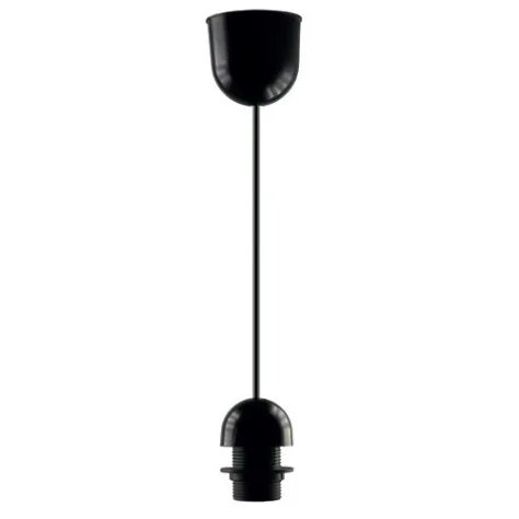 NINA pendule - 1x E27 - PVC - max 60W - 100mm x 1320mm - noir