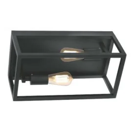 KAGO plafonnier - 2x E27 - acier - max 60W - 200mm x 400mm x 175mm - noir