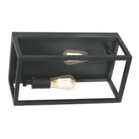 KAGO plafonnier - 2x E27 - acier - max 60W - 200mm x 400mm x 175mm - noir