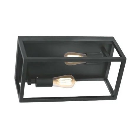 KAGO plafonnier - 2x E27 - acier - max 60W - 200mm x 400mm x 175mm - noir