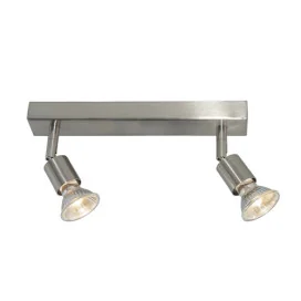 RUNE - 2x GU10 5W - 2700K - acier - 55mm x 260mm x 150mm - acier brossé