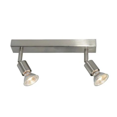 RUNE - 2x GU10 5W - 2700K - acier - 55mm x 260mm x 150mm - acier brossé