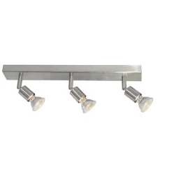RUNE - 3x GU10 5W - 2700K - acier - 55mm x 410mm x 150mm - acier brossé
