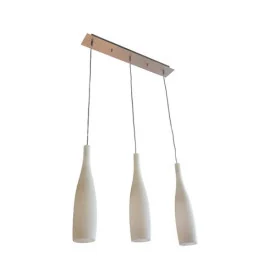 KIRINA - 3x E27 - acier / verre - 575mm x 1200mm - acier brossé / verre blanc