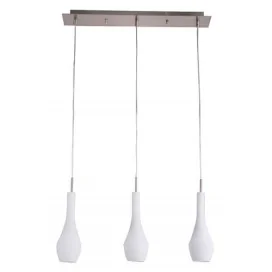 BOTELO - 3x E27 - acier / verre - 600mm x 1200mm - acier brossé / verre blanc
