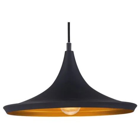 IDRIS - 1x E27 - acier / verre - max 60W - dia 360mm x 1200mm - noir mat / or