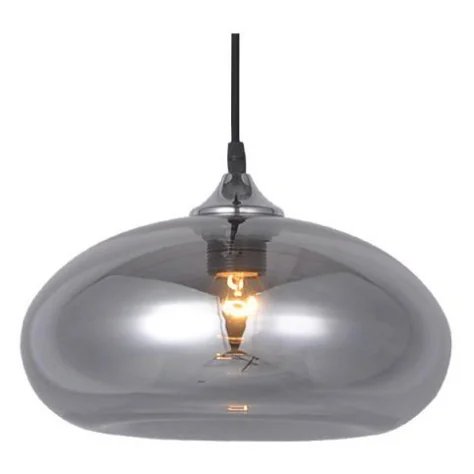 NISMO - 1x E27 - acier / verre - max 60W - dia 300mm x 1200mm - noir / gris fumé