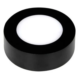 FLUKE rond - 6W - acier / plexi - 480lm - 3000K - dia 120mm x 35mm - noir mat
