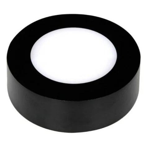 FLUKE rond - 6W - acier / plexi - 480lm - 3000K - dia 120mm x 35mm - noir mat