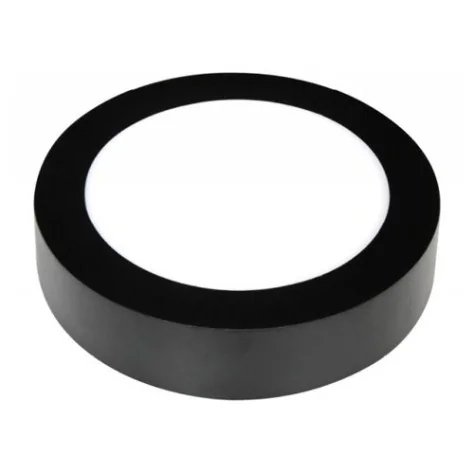 FLUKE rond - 12W - acier / plexi - 960lm - 3000K - dia 170mm x 35mm - noir mat