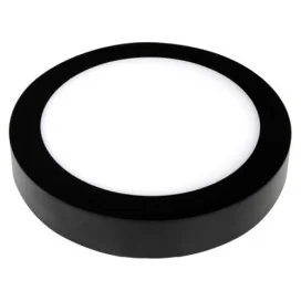 FLUKE rond - 18W - acier / plexi - 1440lm - 3000K - dia 225mm x 35mm - noir mat