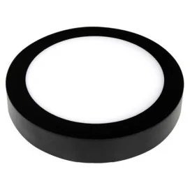 FLUKE rond - 18W - acier / plexi - 1440lm - 3000K - dia 225mm x 35mm - noir mat