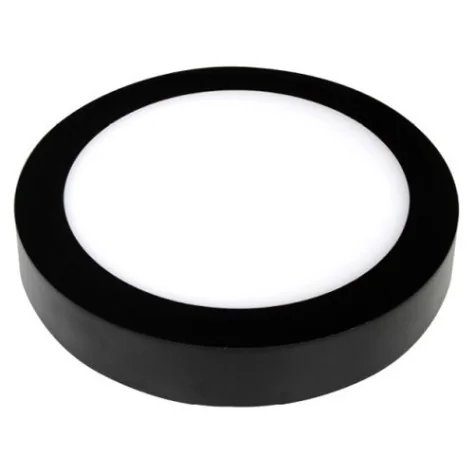 FLUKE rond - 18W - acier / plexi - 1440lm - 3000K - dia 225mm x 35mm - noir mat