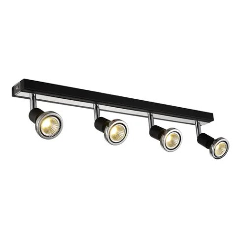 ROBUS spot 4xGU10 5W LED incl. noir/chromé