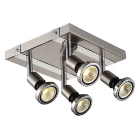 ROBUS - 4x GU10 5W - acier - 2700K - 200mm x 200mm x 77mm - acier bros. / chromé