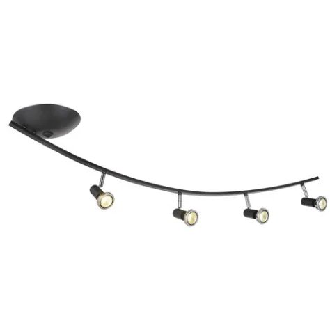 Xzibit boog 4x GU10 5w LED zwart/chroom