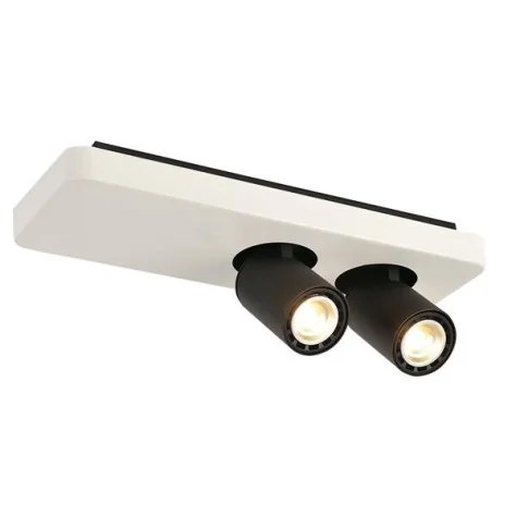 NYSIT - 2x GU10 4,5W - acier - 2800K - 350mm x 120mm x 120mm - noir/ blanc/ noir