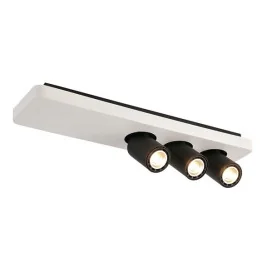 NYSIT - 3x GU10 4,5W - acier - 2800K - 500mm x 120mm x 120mm - noir/ blanc/ noir