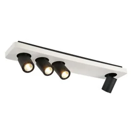 NYSIT - 4x GU10 4,5W - acier - 2800K - 650mm x 120mm x 120mm - noir/ blanc/ noir