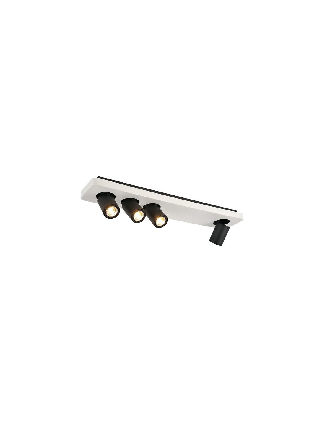 NYSIT - 4x GU10 4,5W - acier - 2800K - 650mm x 120mm x 120mm - noir/ blanc/ noir