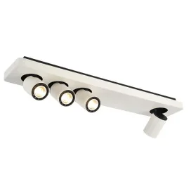 NYSIT - 4x GU10 4,5W - acier - 2800K - 650mm x 120mm x 120mm- noir/ blanc/ blanc