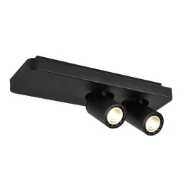 NYSIT - 2x GU10 4,5W - acier - 2800K - 350mm x 120mm x 120mm - noir/ noir/ noir