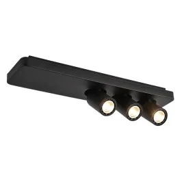 NYSIT - 3x GU10 4,5W - acier - 2800K - 500mm x 120mm x 120mm - noir/ noir/ noir