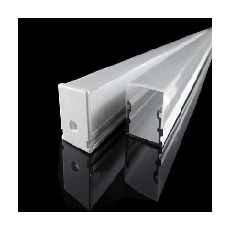 STYXX alu / plexi LED Strip profile - longueur 1m - strip 14mm - alu