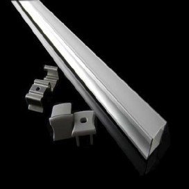 NOTTE alu / plexi LED Strip profile - longueur 1m - strip 12mm - alu