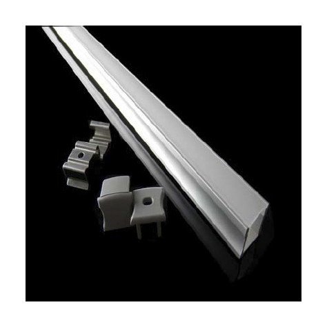 NOTTE alu / plexi LED Strip profile - longueur 1m - strip 12mm - alu
