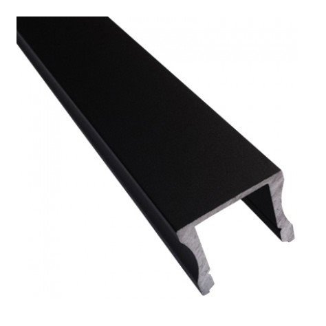 NOTTE alu / plexi LED Strip profile - longueur 1m - strip 12mm - noir satiné