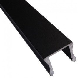 NOTTE alu / plexi LED Strip profile - longueur 3m - strip 12mm - noir satiné
