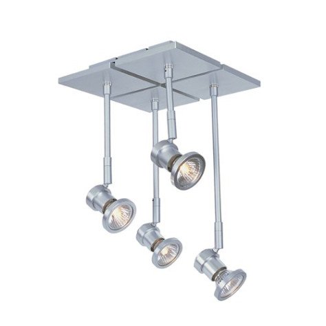 NUBIS + X-Base - 4x GU10 - alu - max 50W - 115mm x 190mm - IP20 - alu