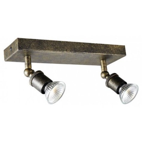 STUGA SQUARE - 2x 5W GU10 LED - acier - 250mm x 76mm - couleur rouille