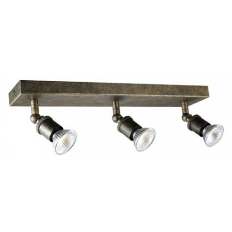 STUGA SQUARE - 3x 5W GU10 LED - acier - 390mm x 76mm - couleur rouille