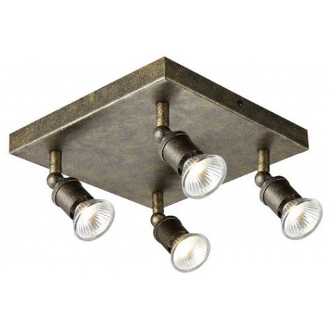 STUGA SQUARE - 4x 5W GU10 LED - acier - 230mm x 76mm - couleur rouille