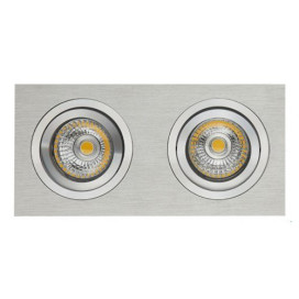 ZOOM I spot encastré - 2x 5W GU10 - alu - 190mm x 95mm x 90mm - alu brossé