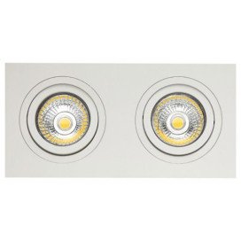 ZOOM I spot encastré - 2x 5W GU10 - alu - 190mm x 95mm x 90mm - blanc