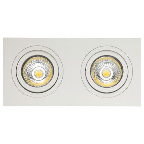 ZOOM I spot encastré - 2x 5W GU10 - alu - 190mm x 95mm x 90mm - blanc