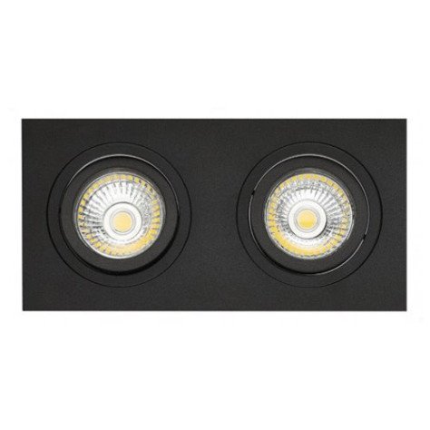 ZOOM I spot encastré - 2x 5W GU10 - alu - 190mm x 95mm x 90mm - noir