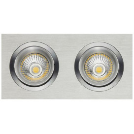 ZOOM II spot encastré - 2x 5W GU10 - alu - 190mm x 95mm x 90mm - alu brossé