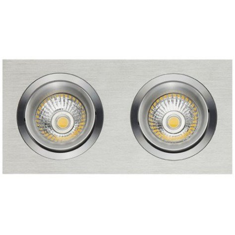 ZOOM II spot encastré - 2x 5W GU10 - alu - 190mm x 95mm x 90mm - alu brossé