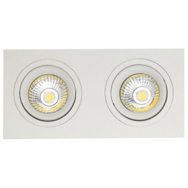 ZOOM II spot encastré - 2x 5W GU10 - alu - 190mm x 95mm x 90mm - blanc