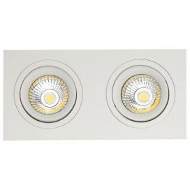 ZOOM II spot encastré - 2x 5W GU10 - alu - 190mm x 95mm x 90mm - blanc