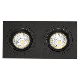 ZOOM II spot encastré - 2x 5W GU10 - alu - 190mm x 95mm x 90mm - noir