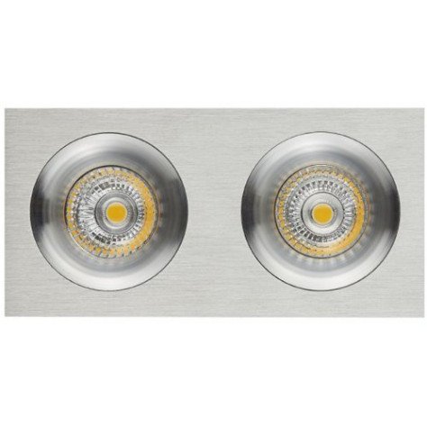 ZOOM III spot encastré - 2x 5W GU10 - alu - 190mm x 95mm x 90mm - alu brossé