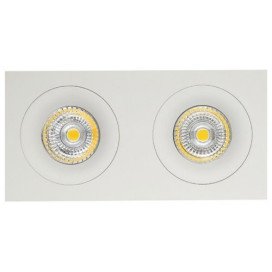 ZOOM III spot encastré - 2x 5W GU10 - alu - 190mm x 95mm x 90mm - blanc