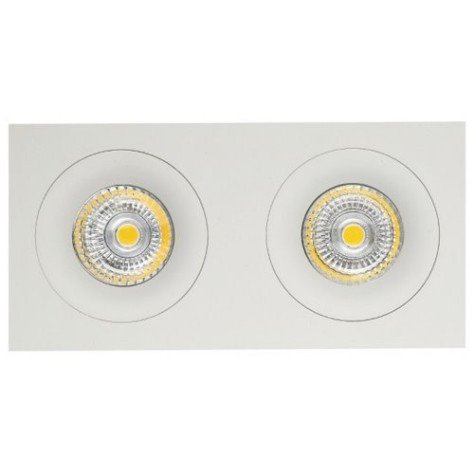 ZOOM III spot encastré - 2x 5W GU10 - alu - 190mm x 95mm x 90mm - blanc