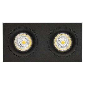 ZOOM III spot encastré - 2x 5W GU10 - alu - 190mm x 95mm x 90mm - noir