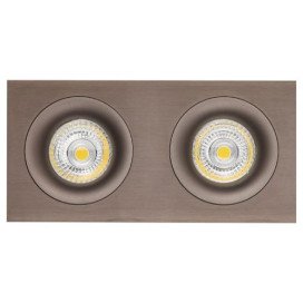 ZOOM III spot encastré - 2x 5W GU10 - alu - 190mm x 95mm x 90mm - bronze